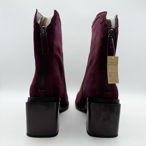 Vince Camuto Womens Kortimy Heeled Ankle Boot US 8 M EU 39 Burgundy Suede NIB - Picture 8 of 11